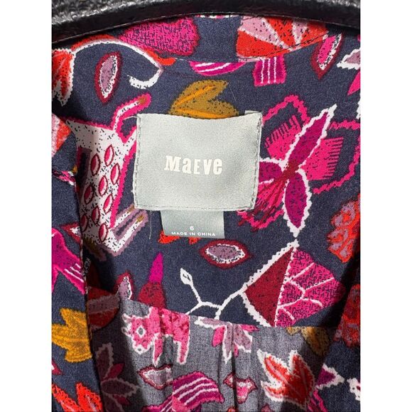 Maeve Anthropologie floral moonflower Henley size 6 - Picture 6 of 6